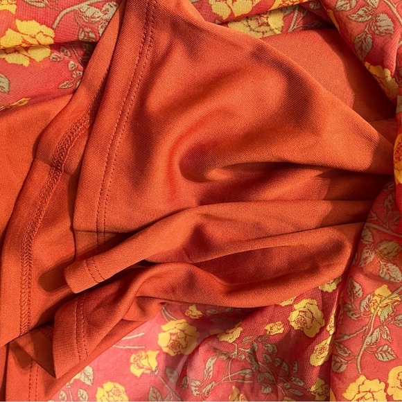 LuLaRoe LUCY Sz Small Skirt Orange Pink Floral Maxi Fully Lined BEAUTIFUL New!! - Picture 6 of 8